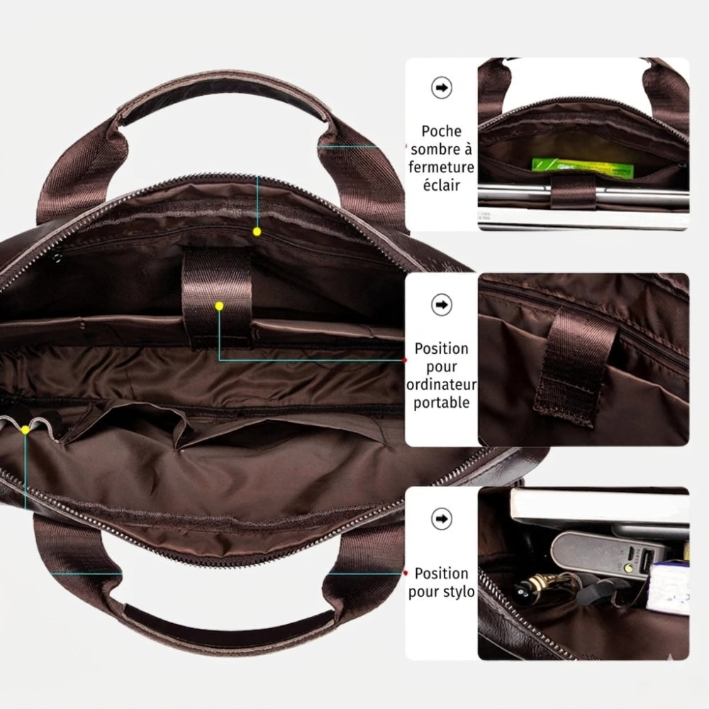 Sacoche cuir véritable pour homme – Style business