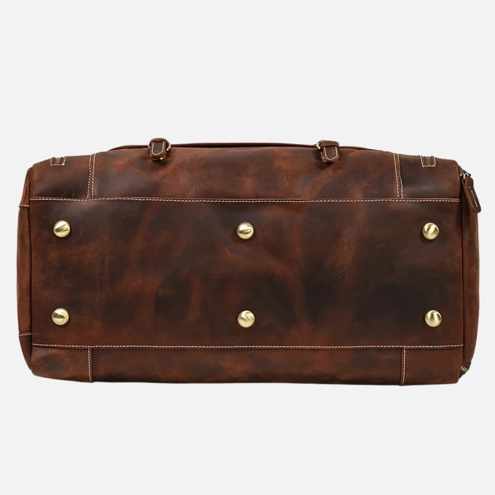 Sac de voyage homme en cuir véritable – Spacieux et élégant