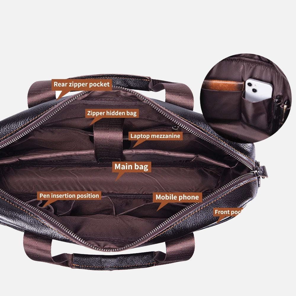 Sacoche ordinateur en cuir de vache – Élégante et durable