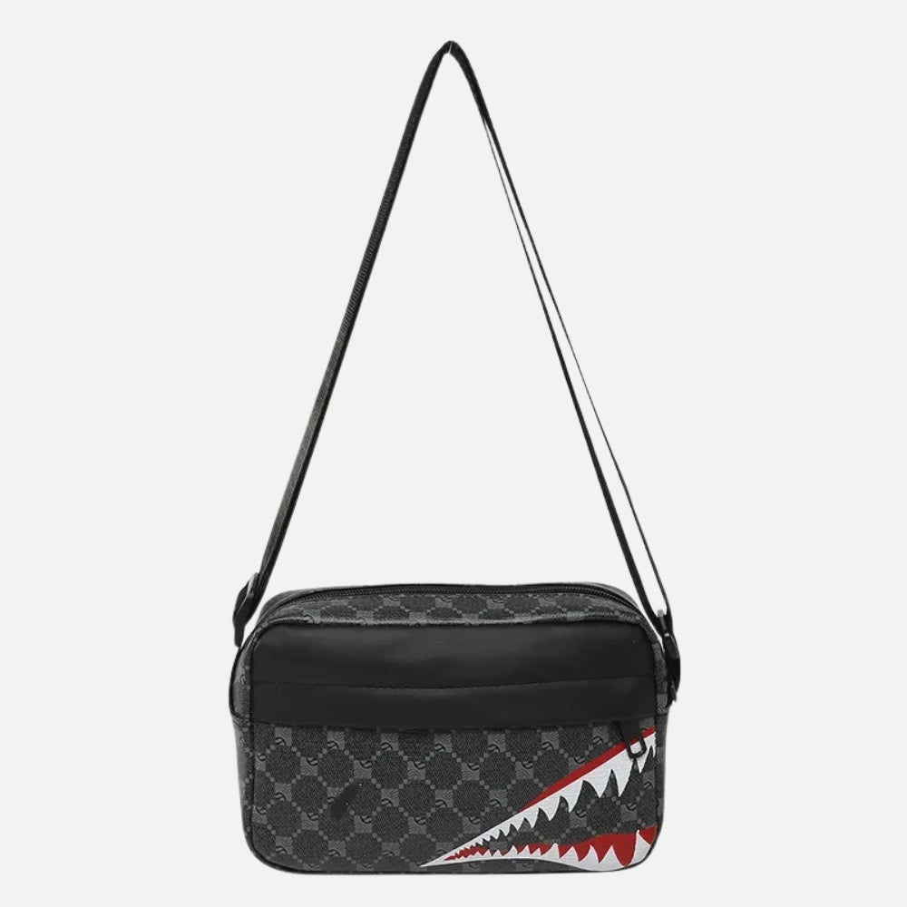 Sacoche à bandoulière motif requin – Légère et originale