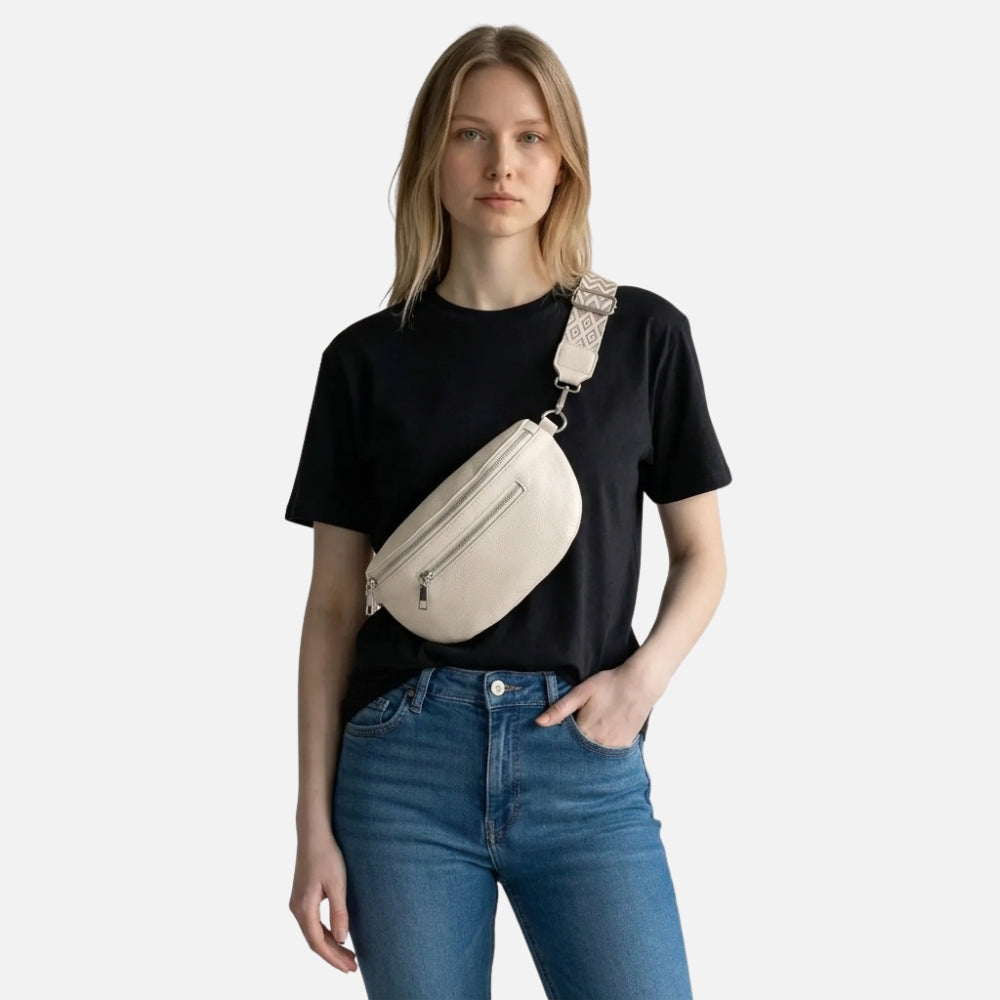 Sacoche banane en cuir souple pour femme