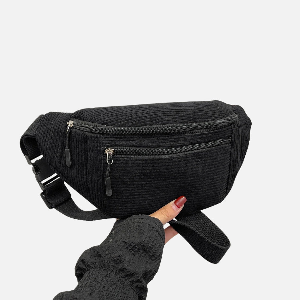 Sacoche banane en velours pour femme