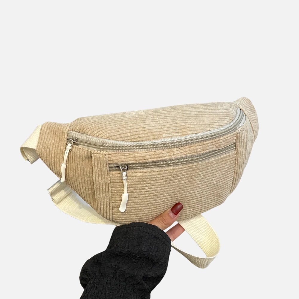 Sacoche banane en velours pour femme