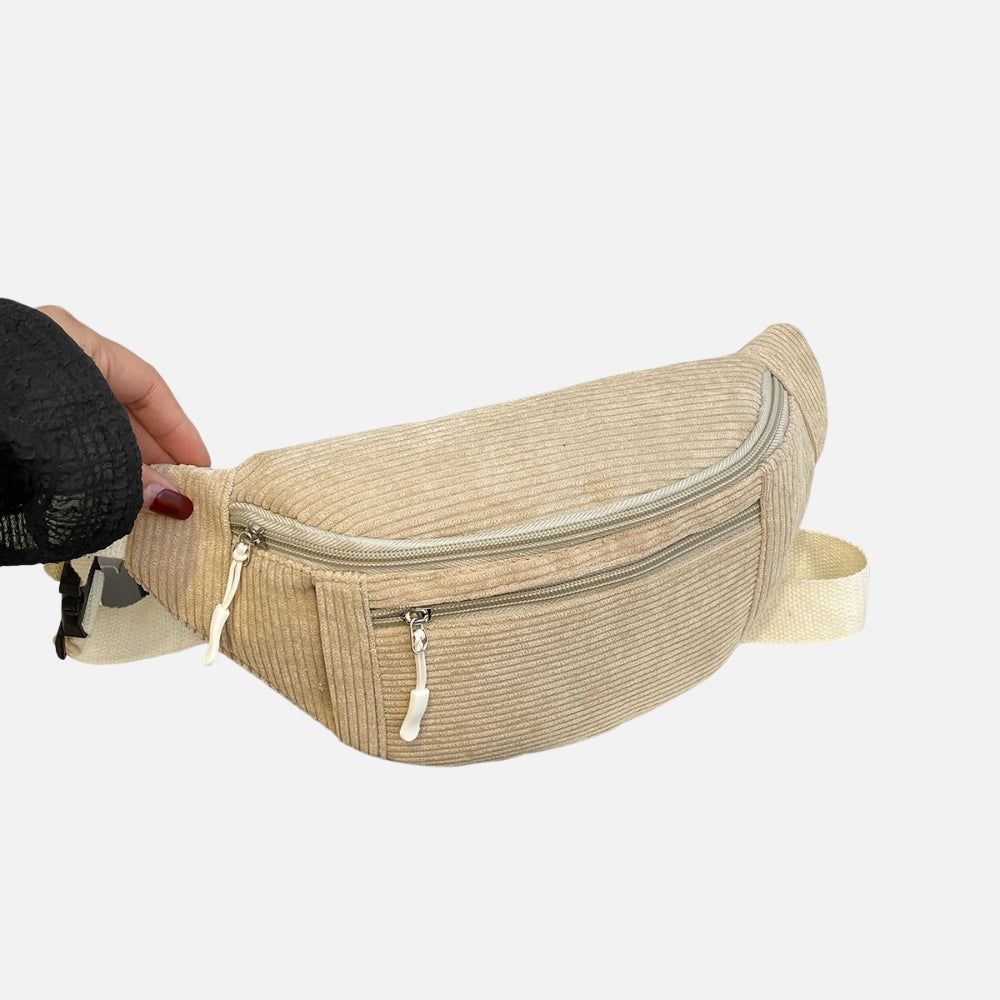 Sacoche banane en velours pour femme