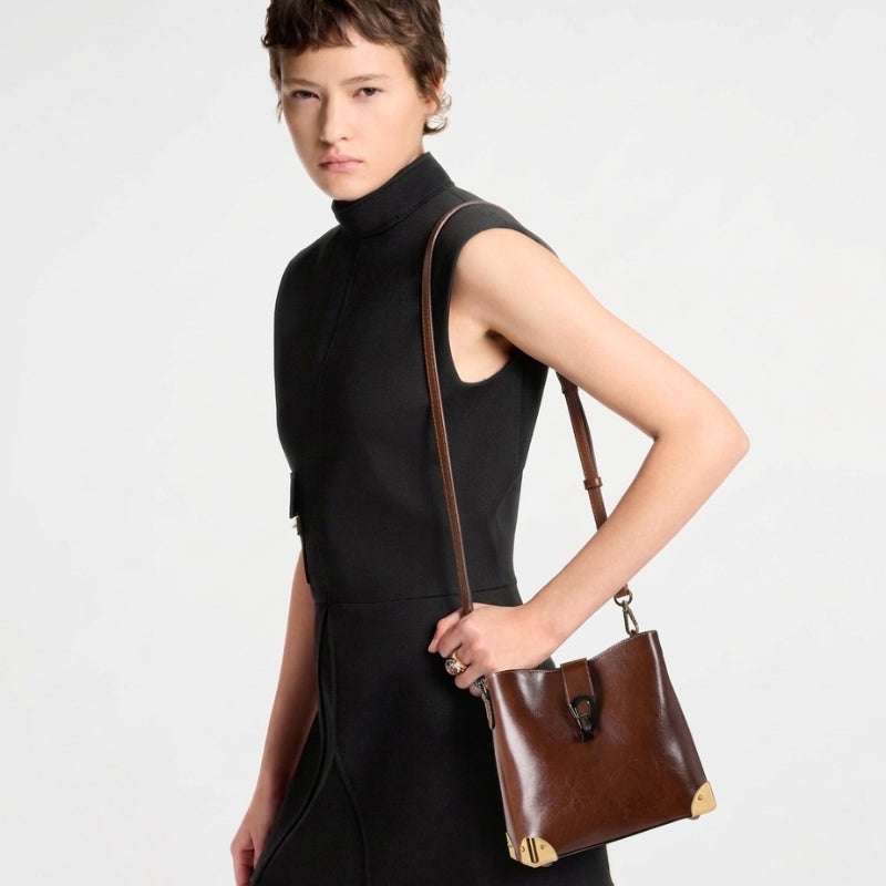 Sac à main bandoulière en cuir de vache pour femme