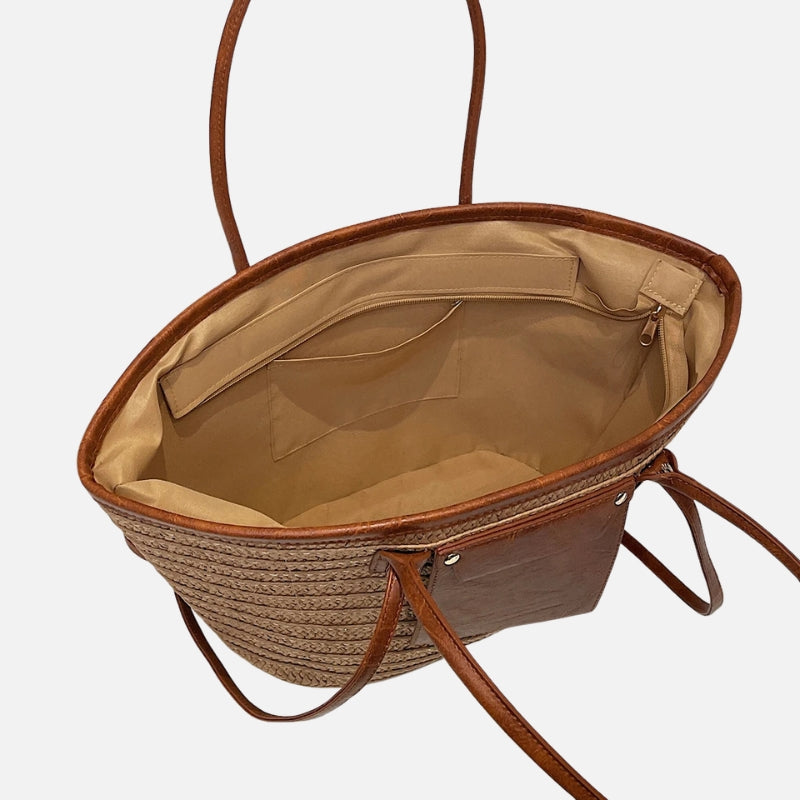 Sac à main de plage en paille