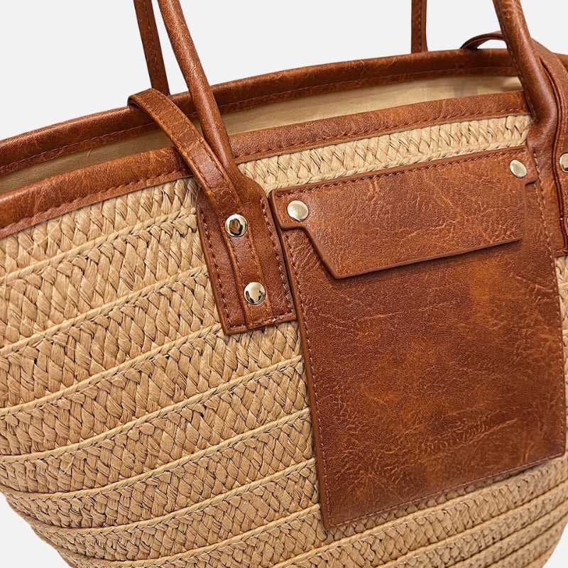 Sac à main de plage en paille