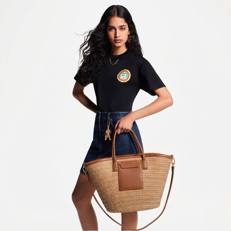 Sac à main de plage en paille