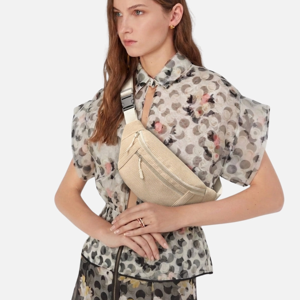 Sacoche banane en velours pour femme