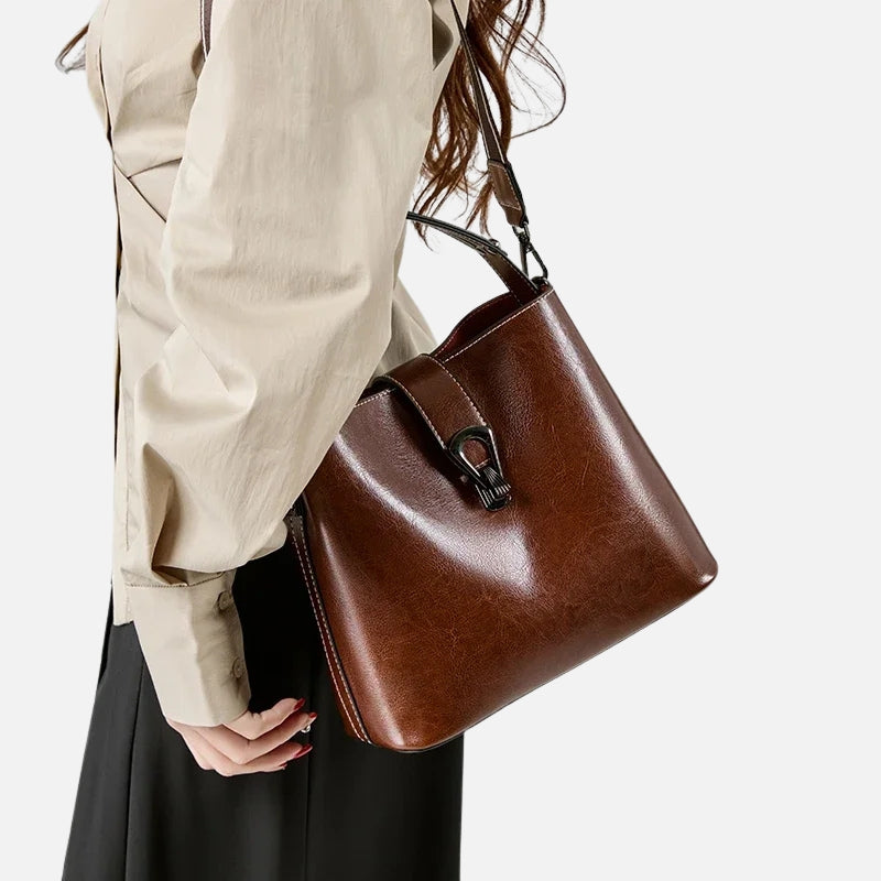 Sac à main bandoulière en cuir de vache pour femme