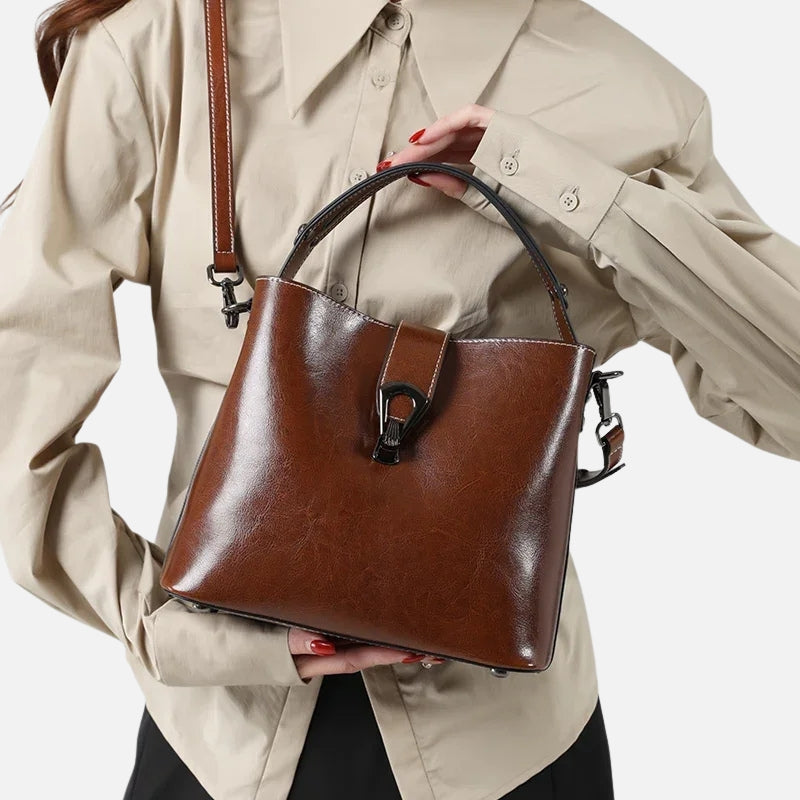Sac à main bandoulière en cuir de vache pour femme