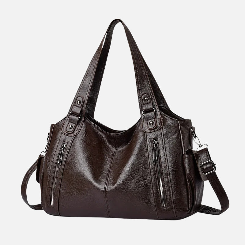 Sac à main avec fermeture éclair et compartiments multiples