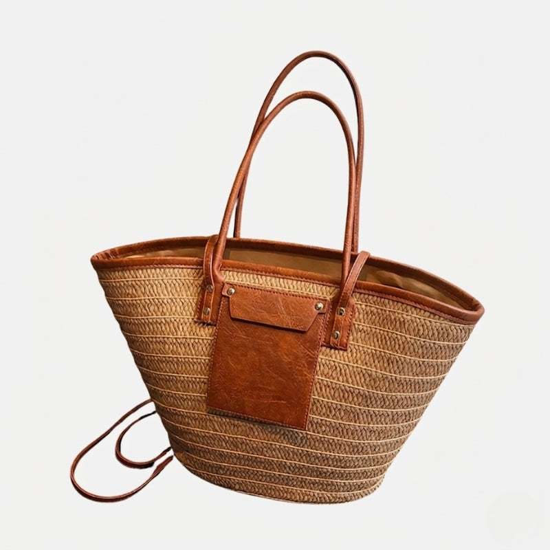 Sac à main de plage en paille