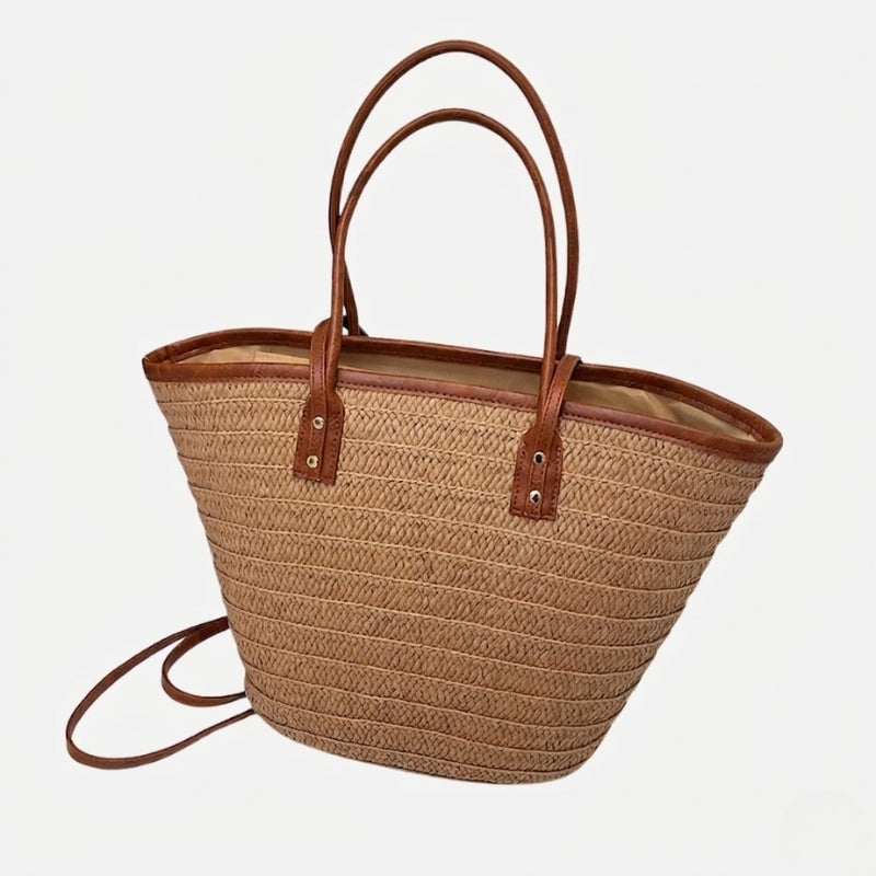 Sac à main de plage en paille