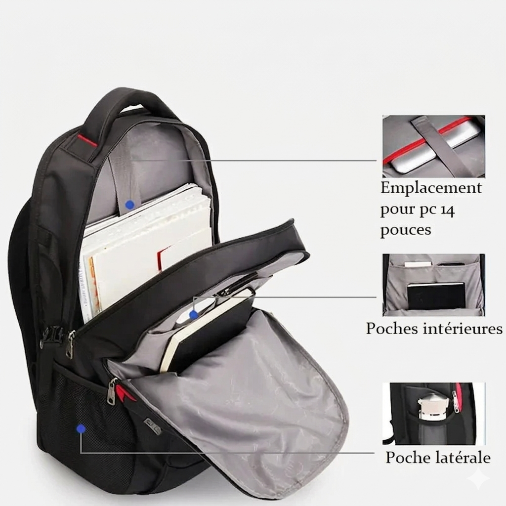 Sac à dos étanche grande capacité – Voyage et école