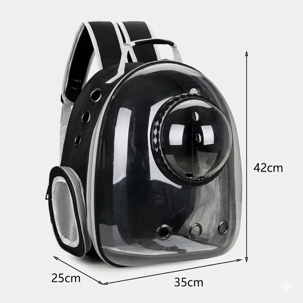 Sac de transport pour chat transparent avec ventilation