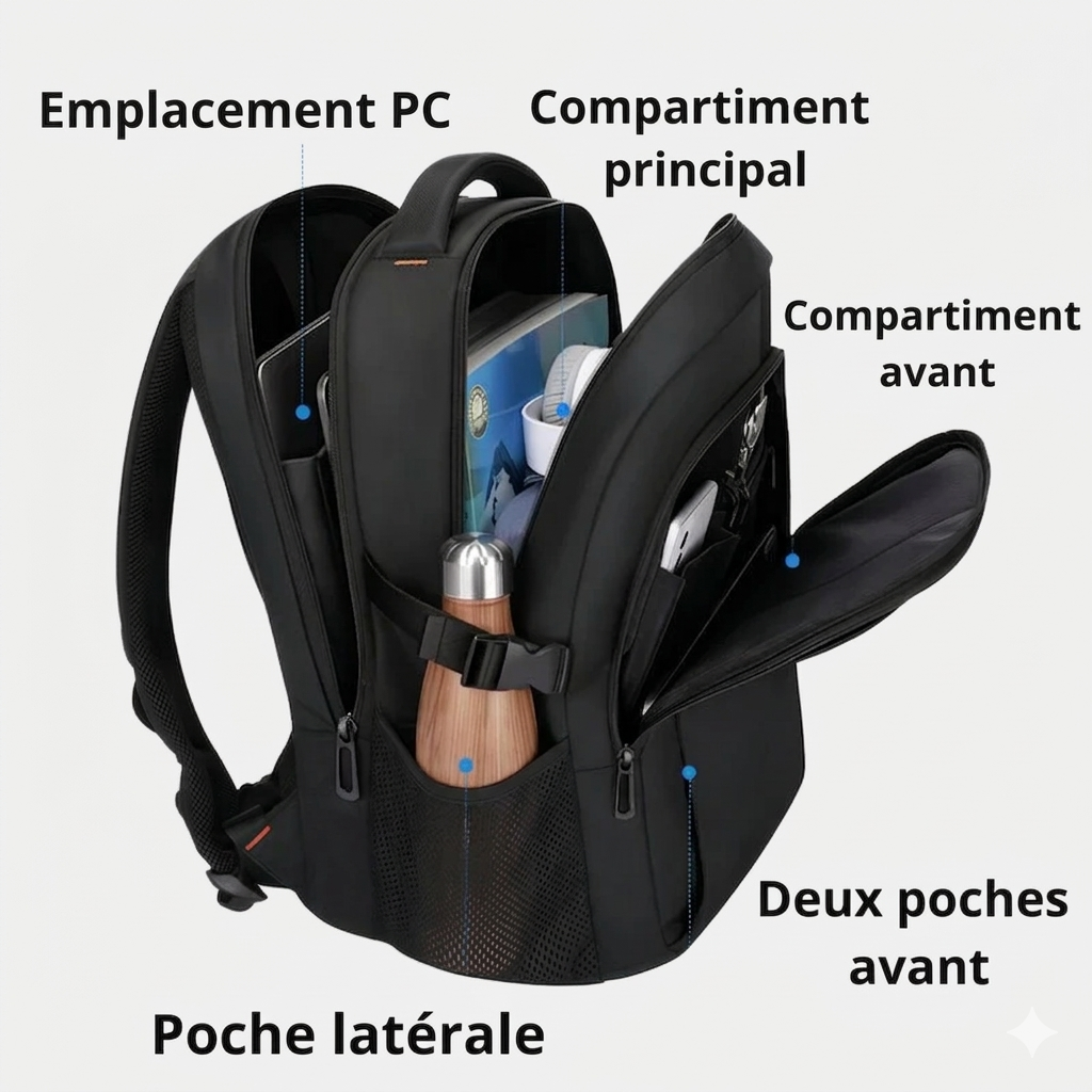 Sac à dos étudiant avec compartiment ordinateur