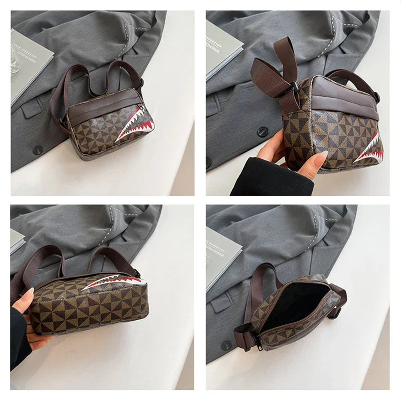 Sacoche à bandoulière motif requin – Légère et originale