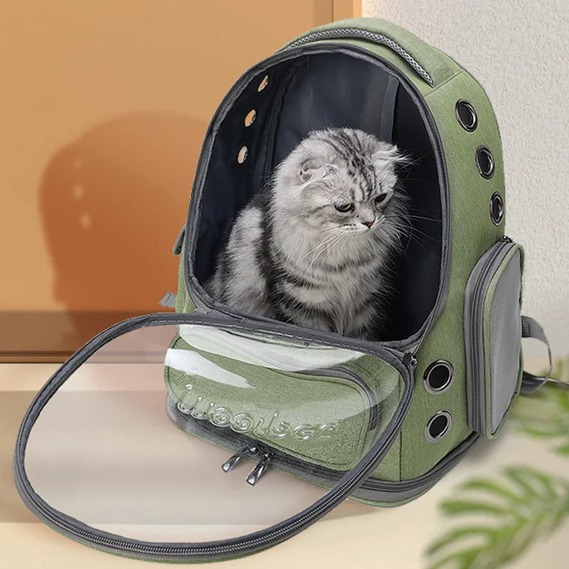 Sac de transport pour chat avec hublot et ventilation