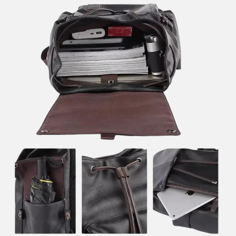 Sac à dos en cuir pour ordinateur portable